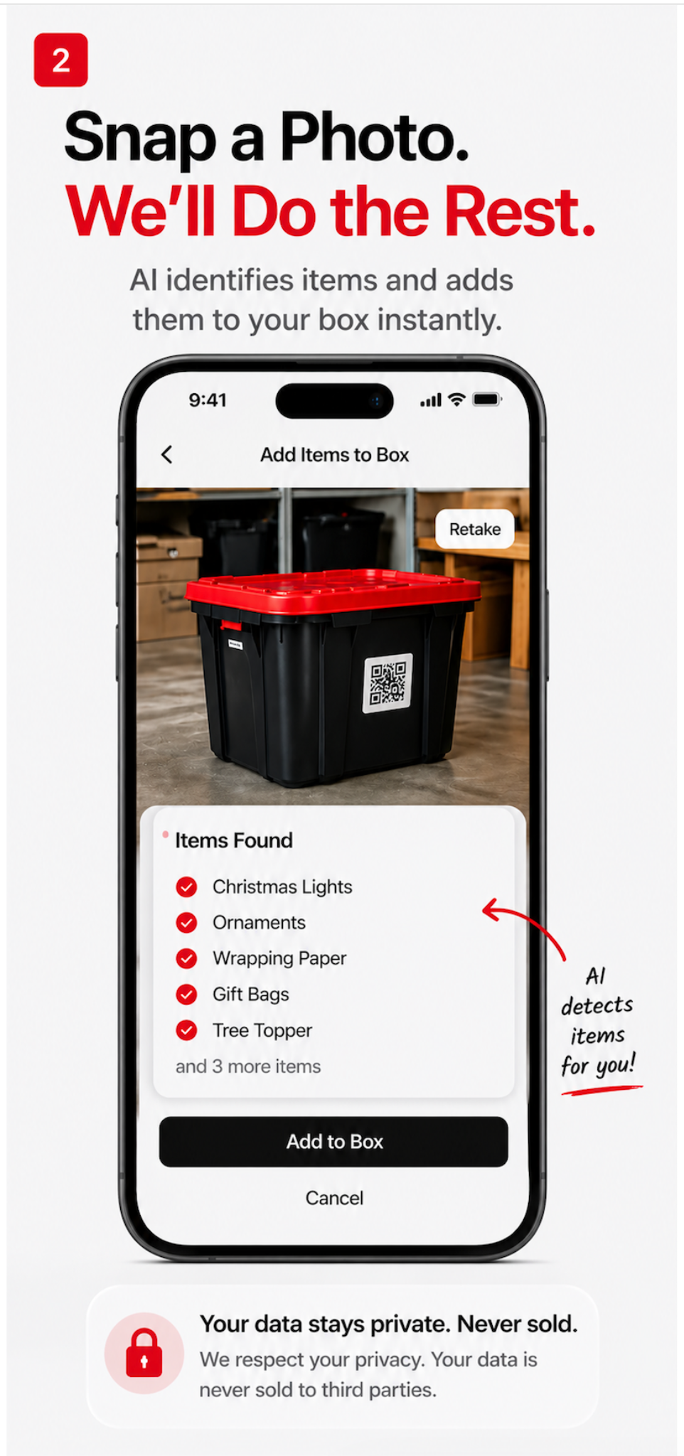 AI item detection in What's in That Box