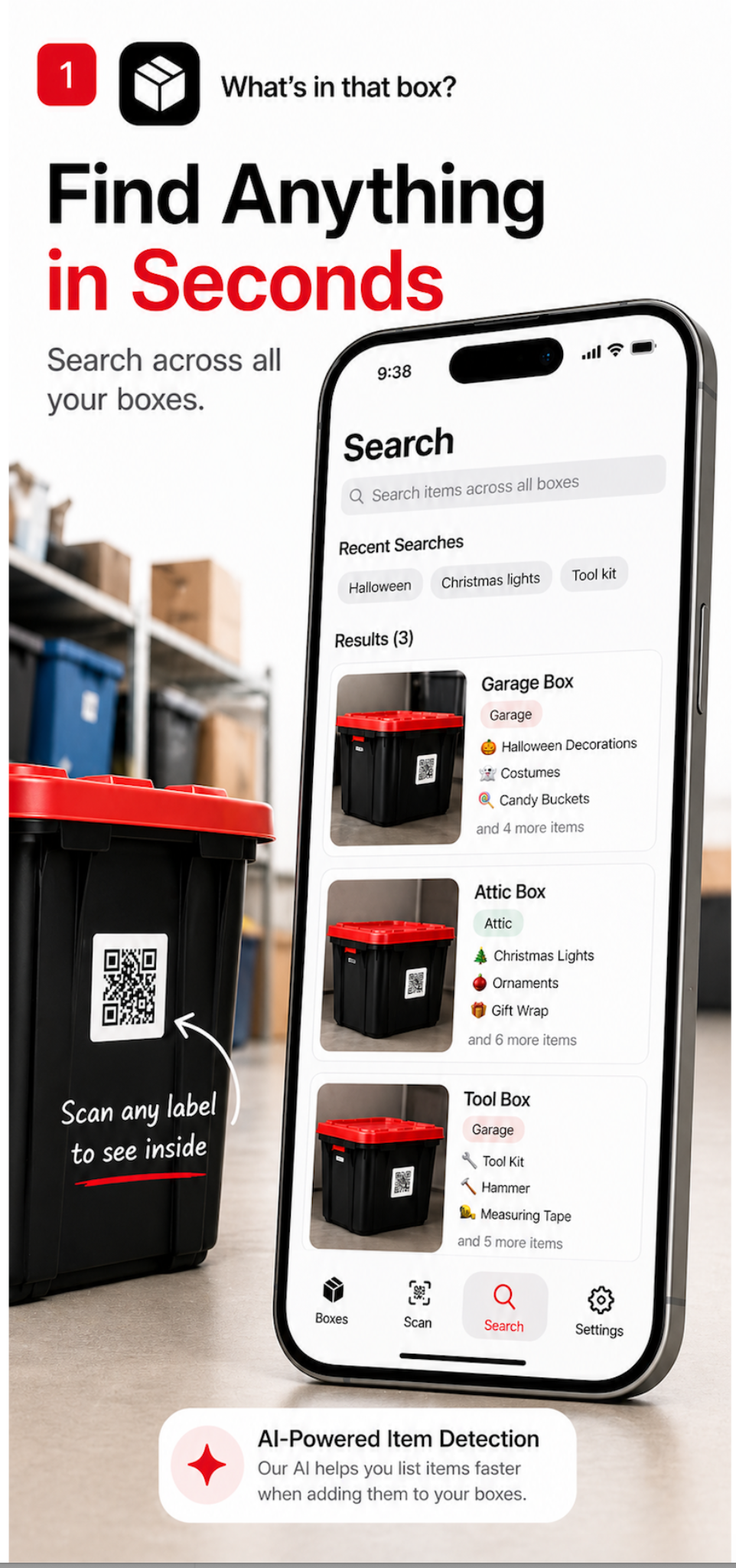 Search boxes in What's in That Box